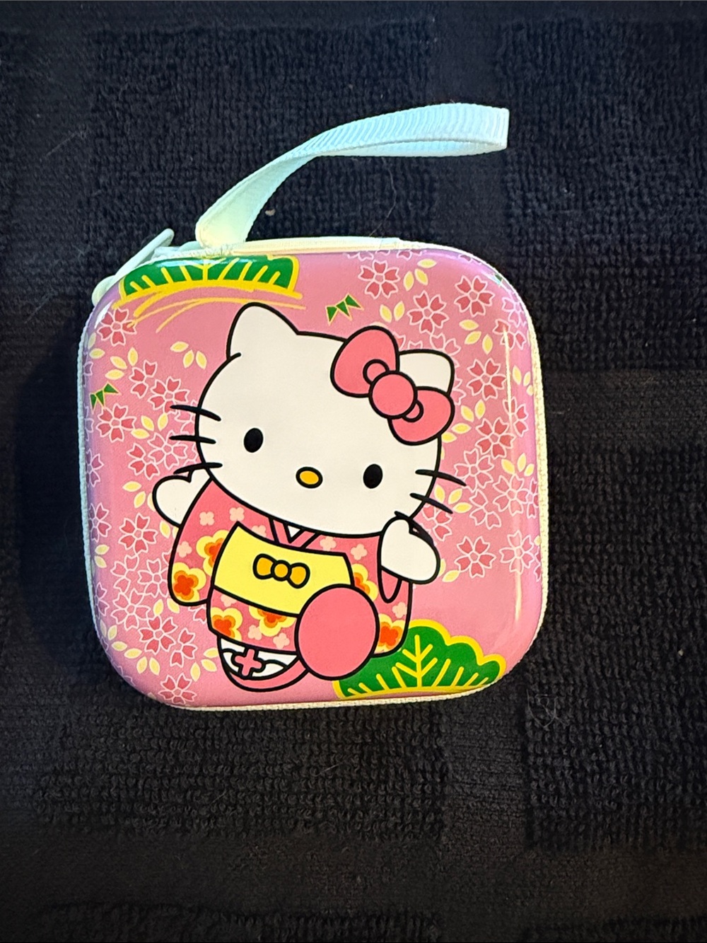 Sanrio Hello Kitty kimono Pink Floral Zip Pouch/earbud case